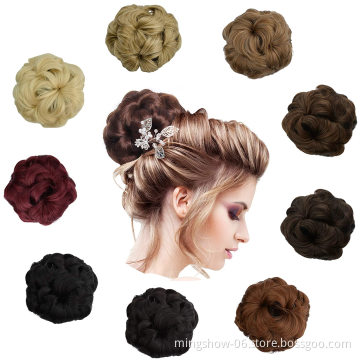 Synthetic hair chignon hair net bun maker
